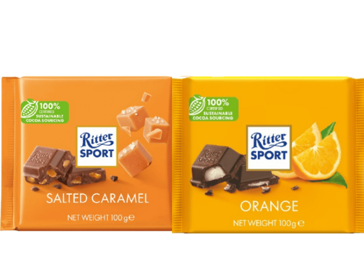 ritter sport launches new salted caramel and orange bars 1